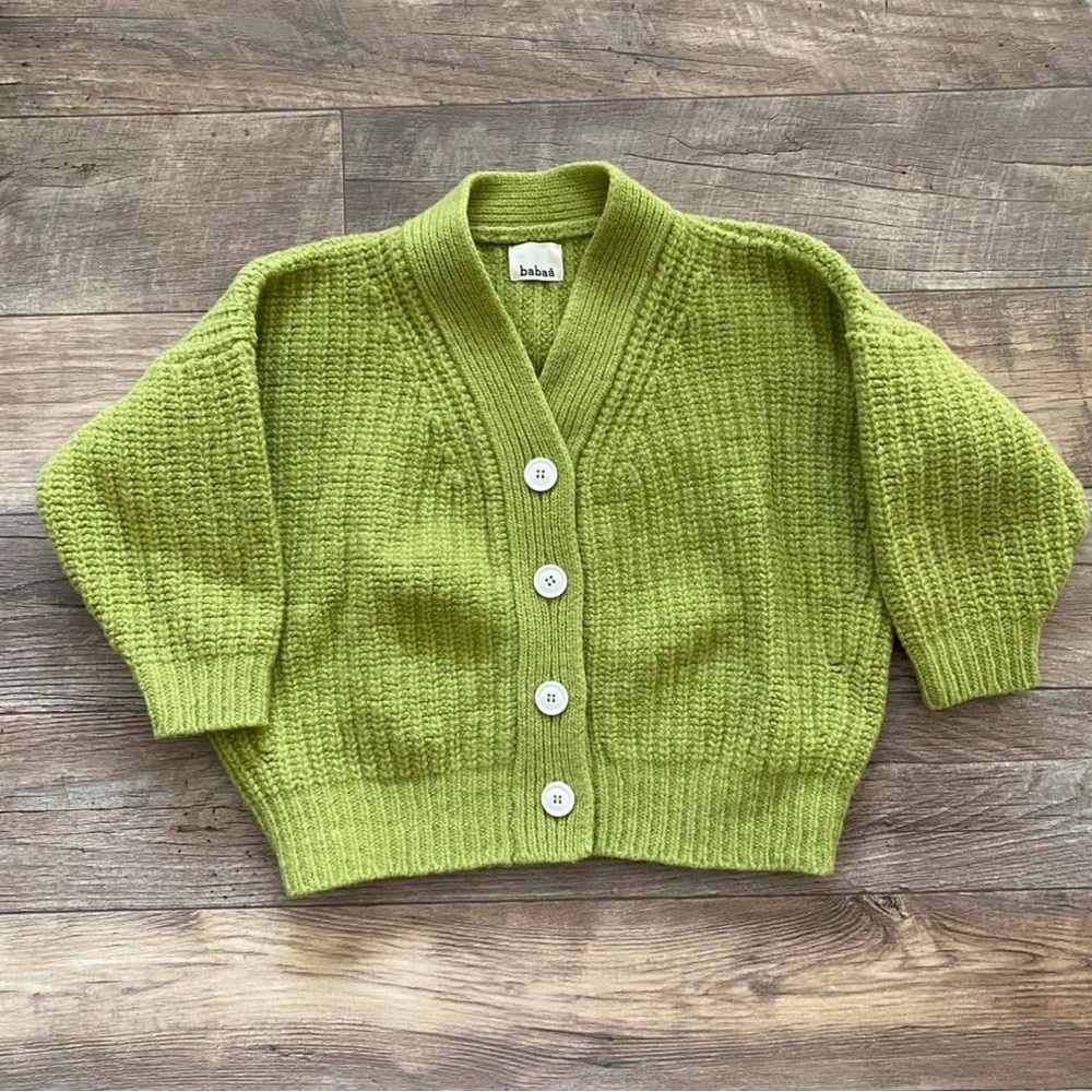 Babaa Green Women's Cardigan Sweater